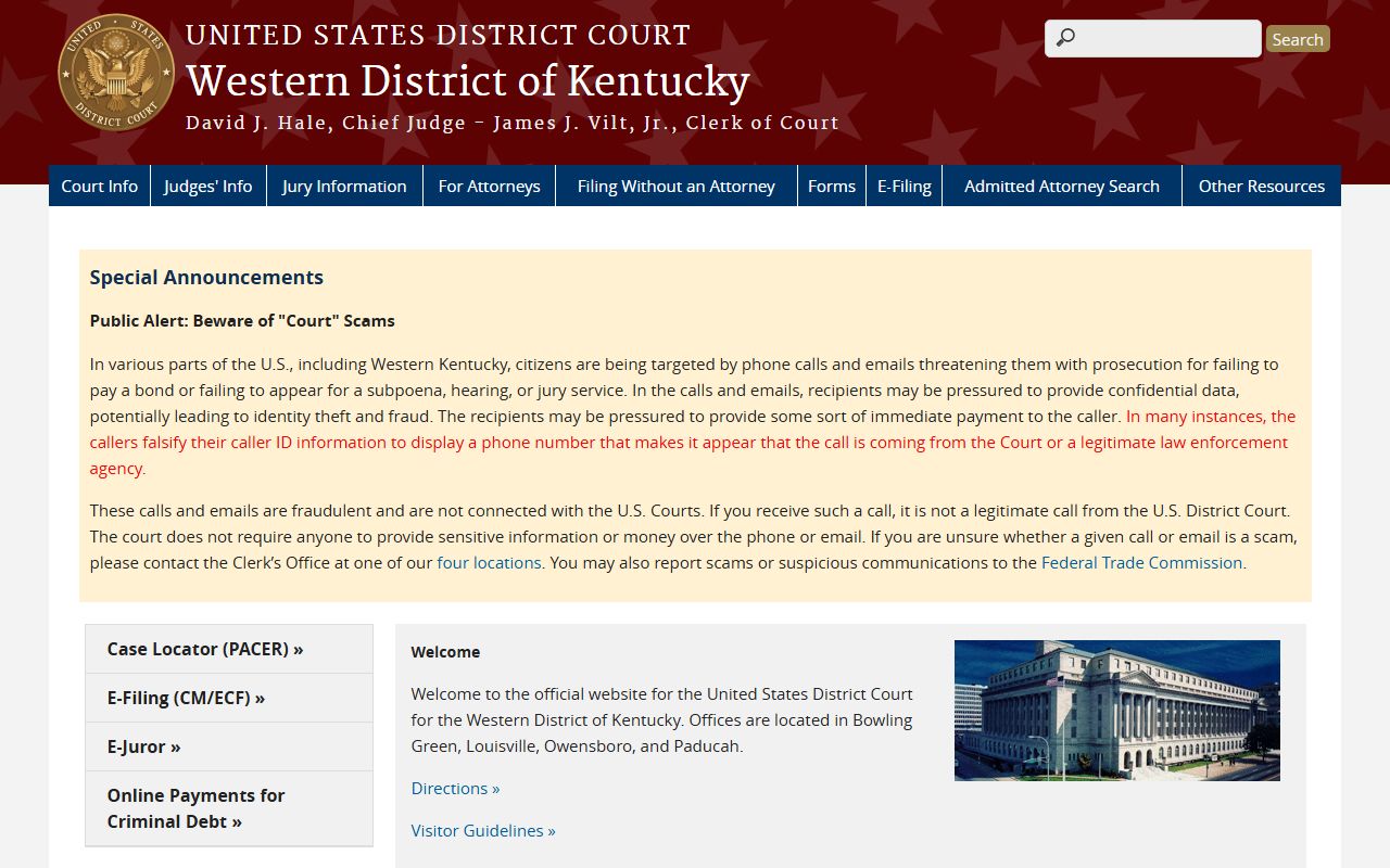 Allen County Circuit Court records federal district court distinction