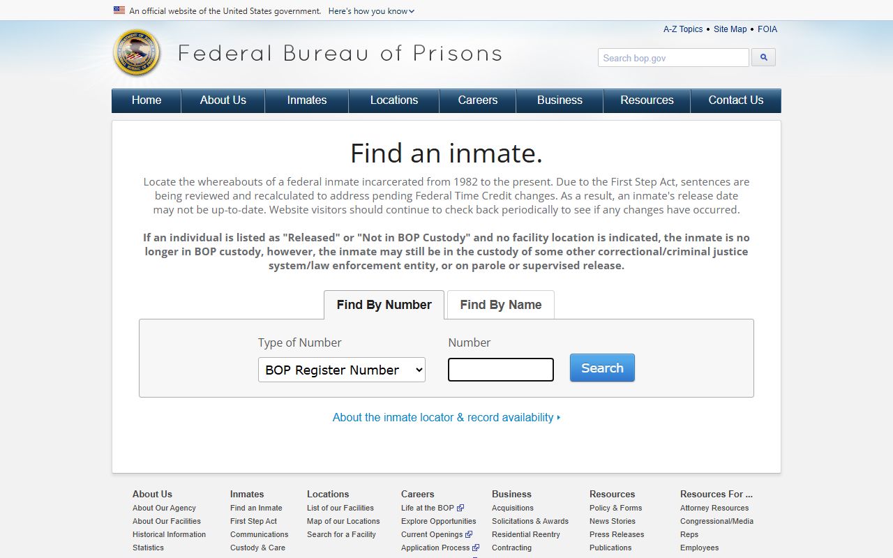 Allen County inmate search federal inmate locator fallback